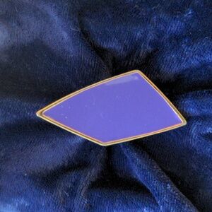 Vintage gold tone asymmetric rhombus ring, bold statement style, signed